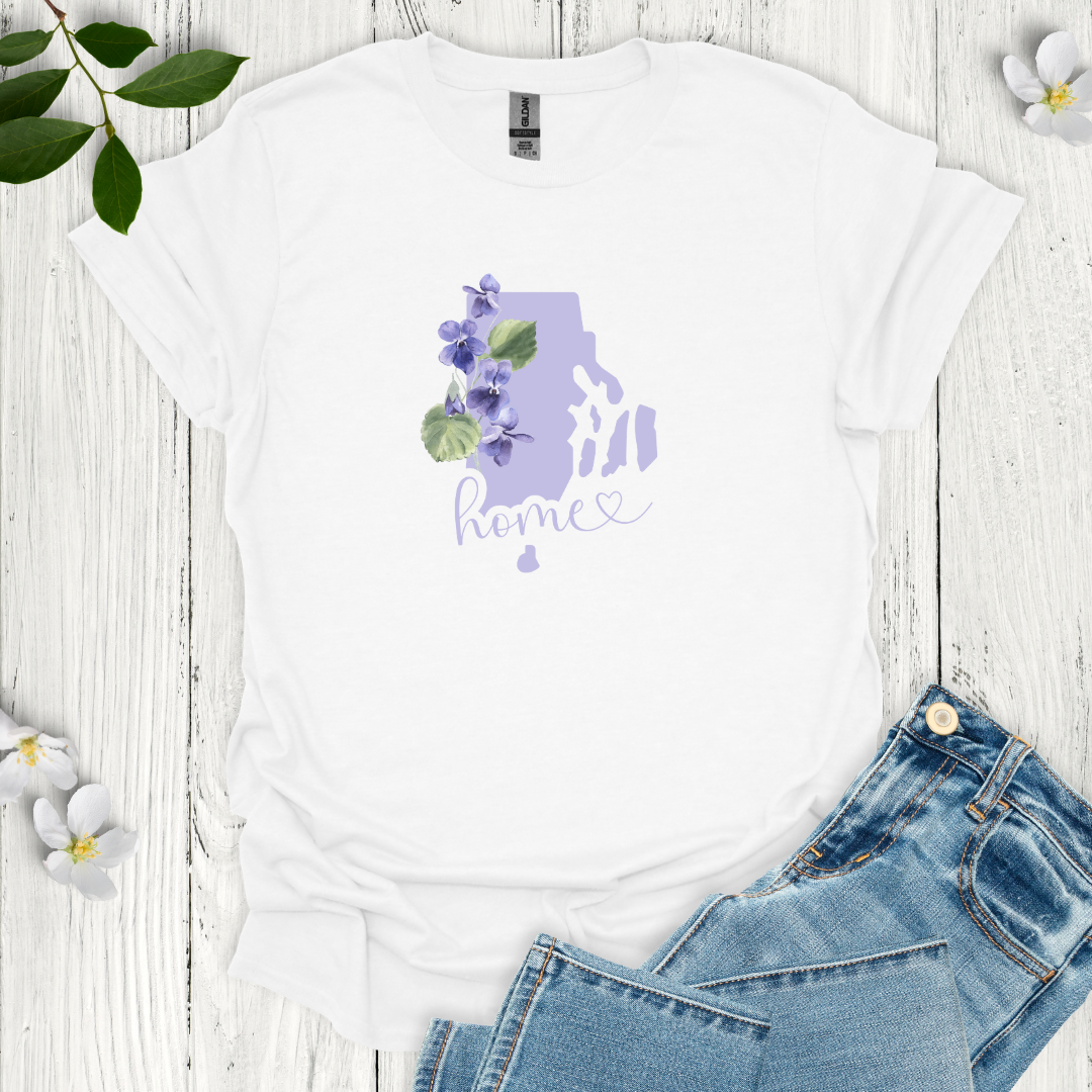 Rhode Island State Flower Violet T-Shirt