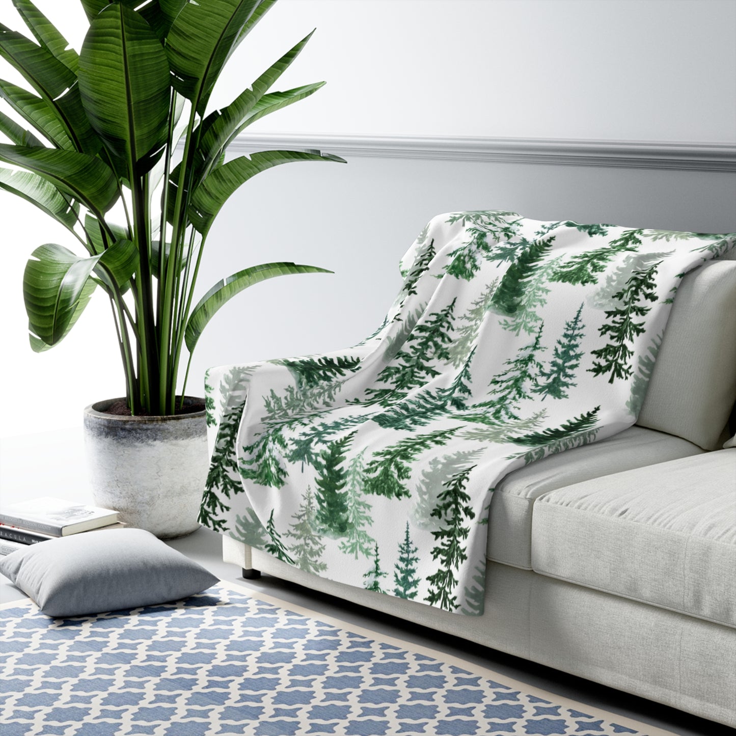 Evergreen Sherpa Fleece Blanket