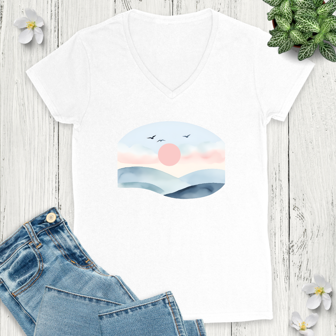 Hazy Sky V-Neck
