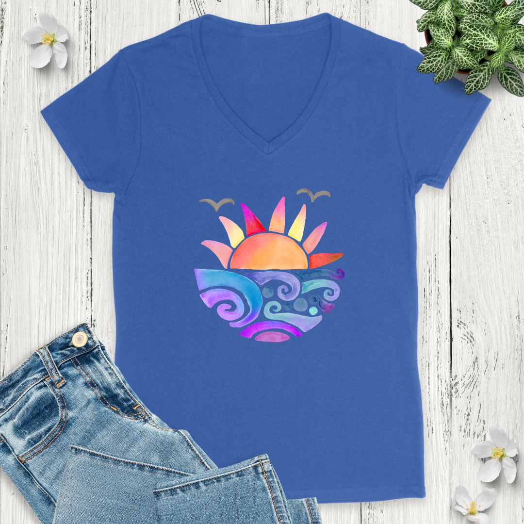 Radiant Ripples V-Neck