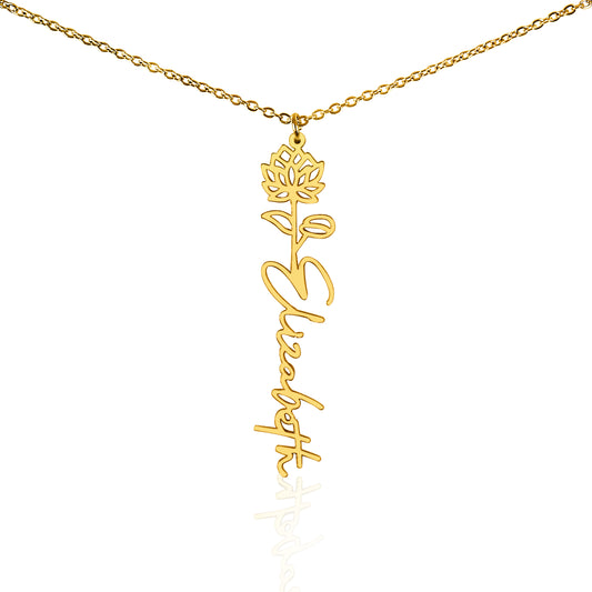 Personalized Flower Name Necklace