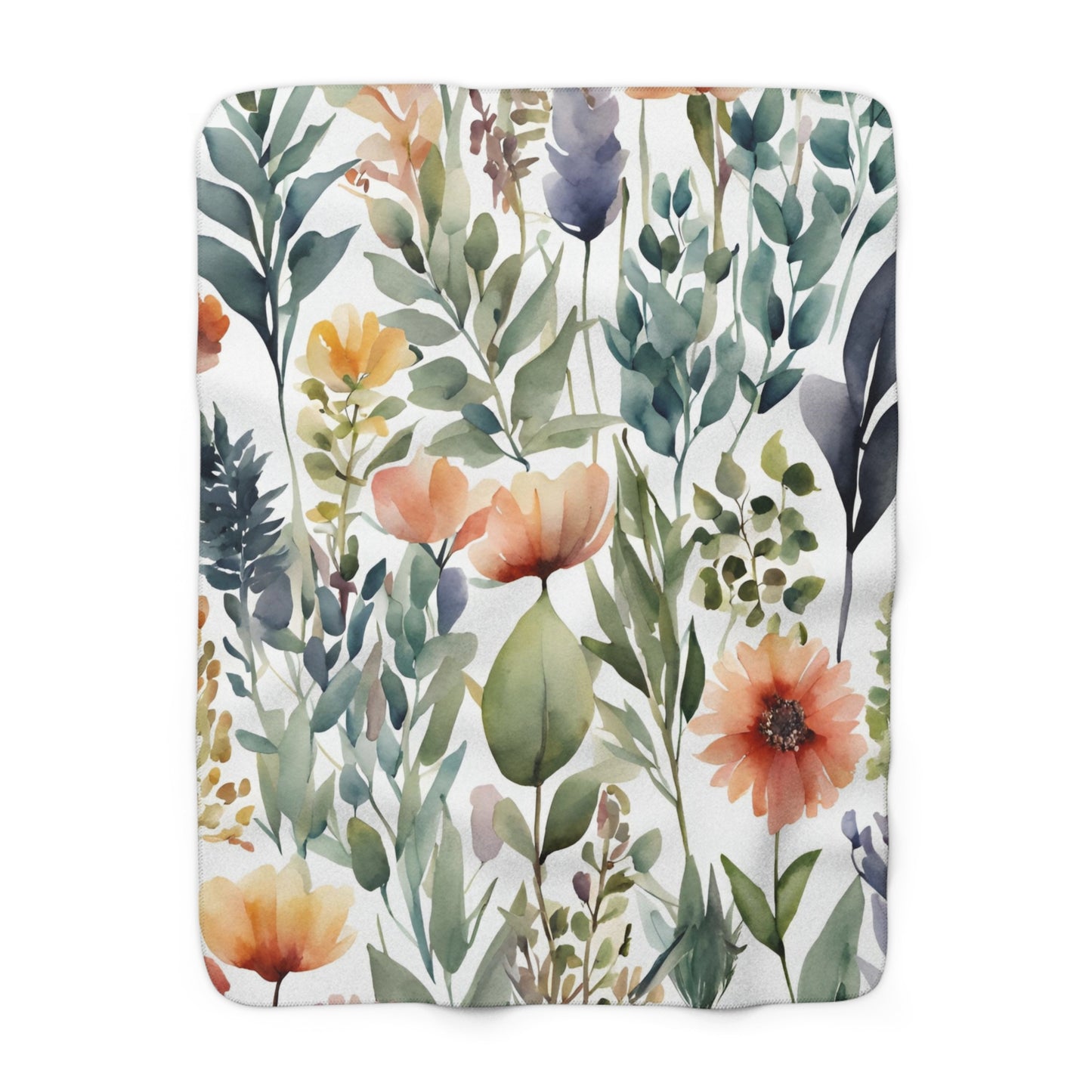 Floral Sherpa Fleece Blanket