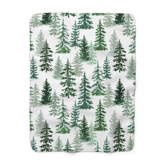 Evergreen Sherpa Fleece Blanket