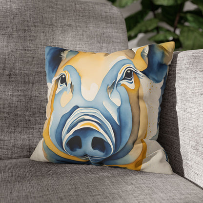 Pig Faux Suede Pillowcase