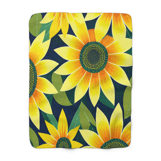 Sunflower Sherpa Fleece Blanket