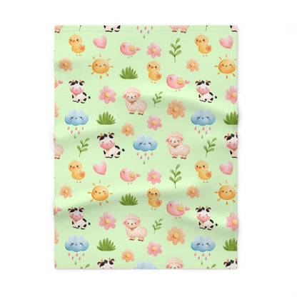 Spring Animal Fleece Baby Blanket