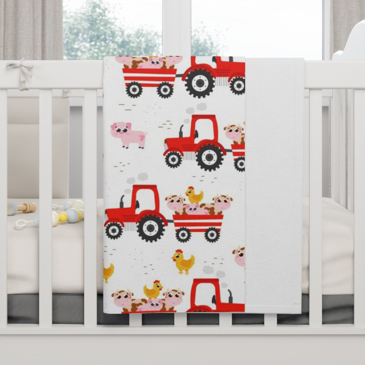 Tractor Fleece Baby Blanket