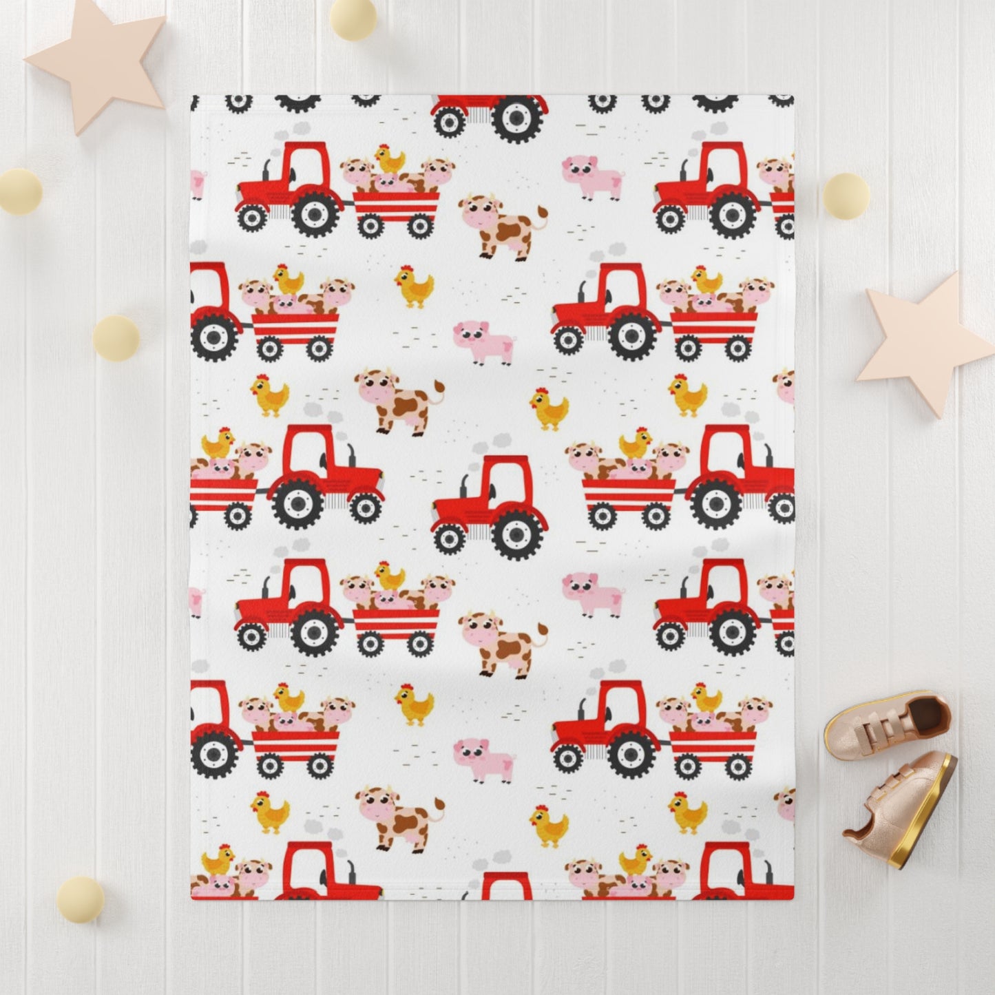 Tractor Fleece Baby Blanket