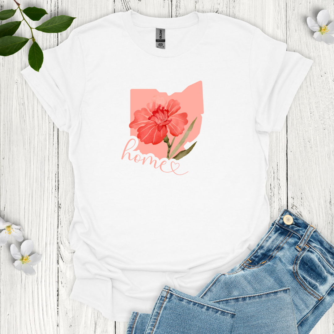 Ohio State Flower Scarlet Carnation T-Shirt