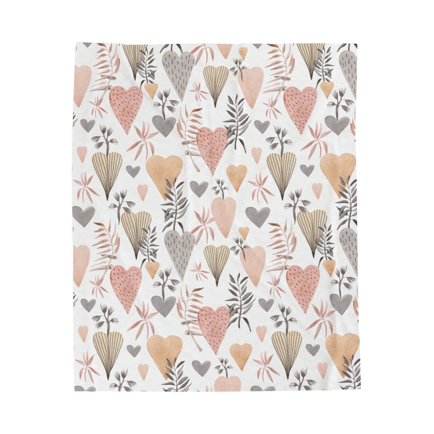 Floral Heart Plush Blanket