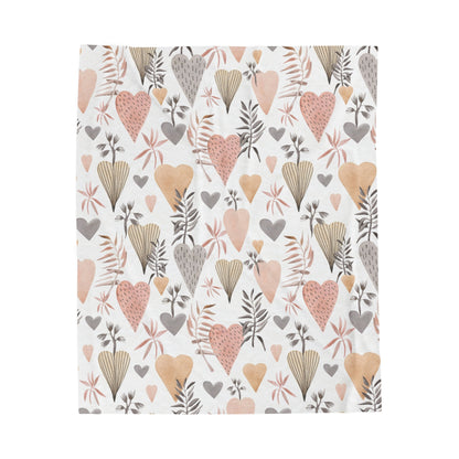 Floral Heart Plush Blanket