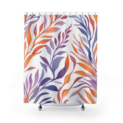 Watercolor Leaf Shower Curtain