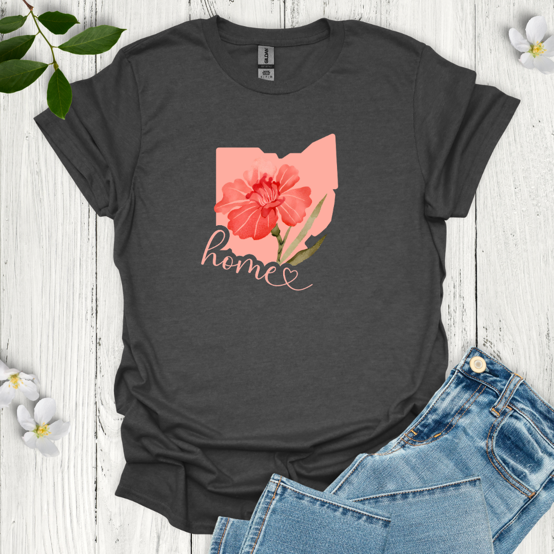 Ohio State Flower Scarlet Carnation T-Shirt