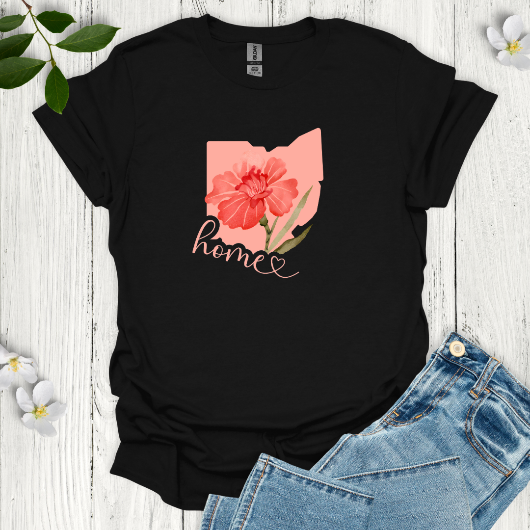 Ohio State Flower Scarlet Carnation T-Shirt