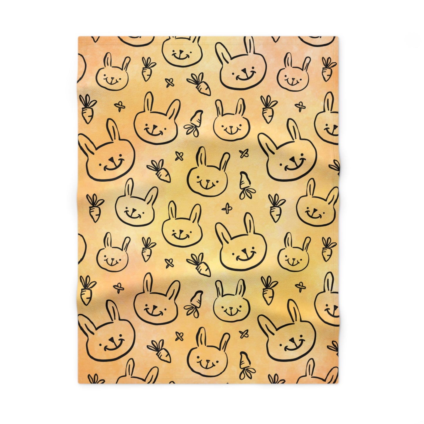 Rabbits and Carrots Fleece Baby Blanket