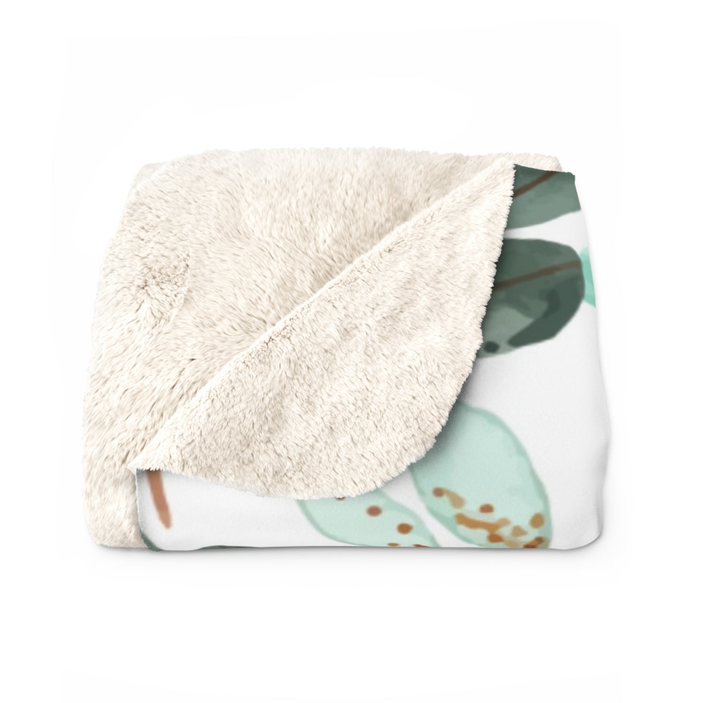 Leafy Sherpa Fleece Blanket