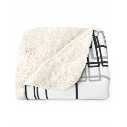 Geometric Cow Sherpa Fleece Blanket