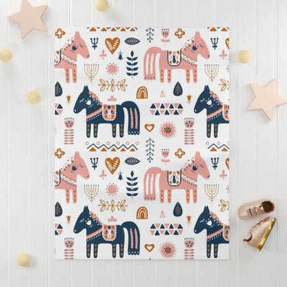 Horse Fleece Baby Blanket