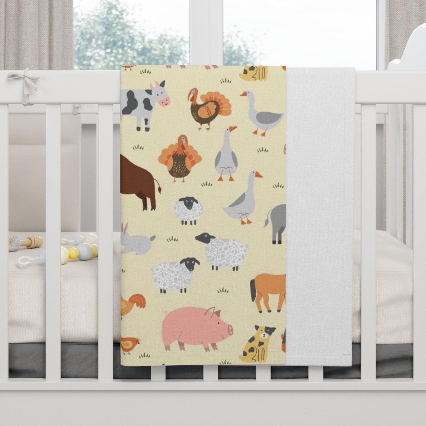 Barnyard Animal Fleece Baby Blanket