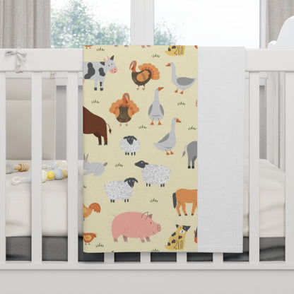 Barnyard Animal Fleece Baby Blanket