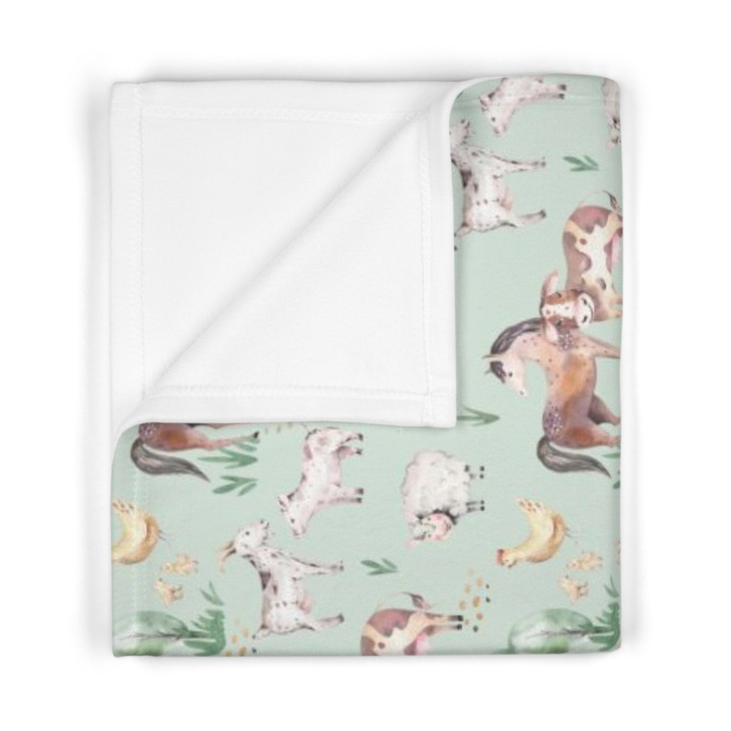 Farm Animal Fleece Baby Blanket