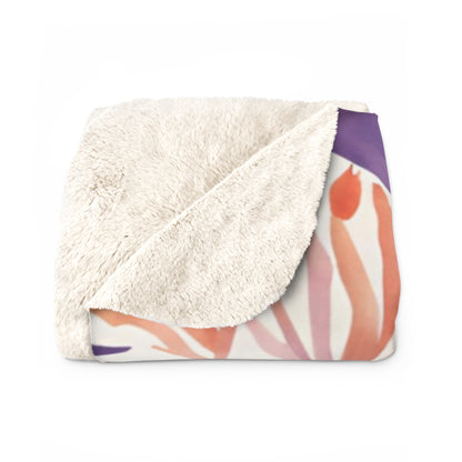 Watercolor Leaf Sherpa Fleece Blanket