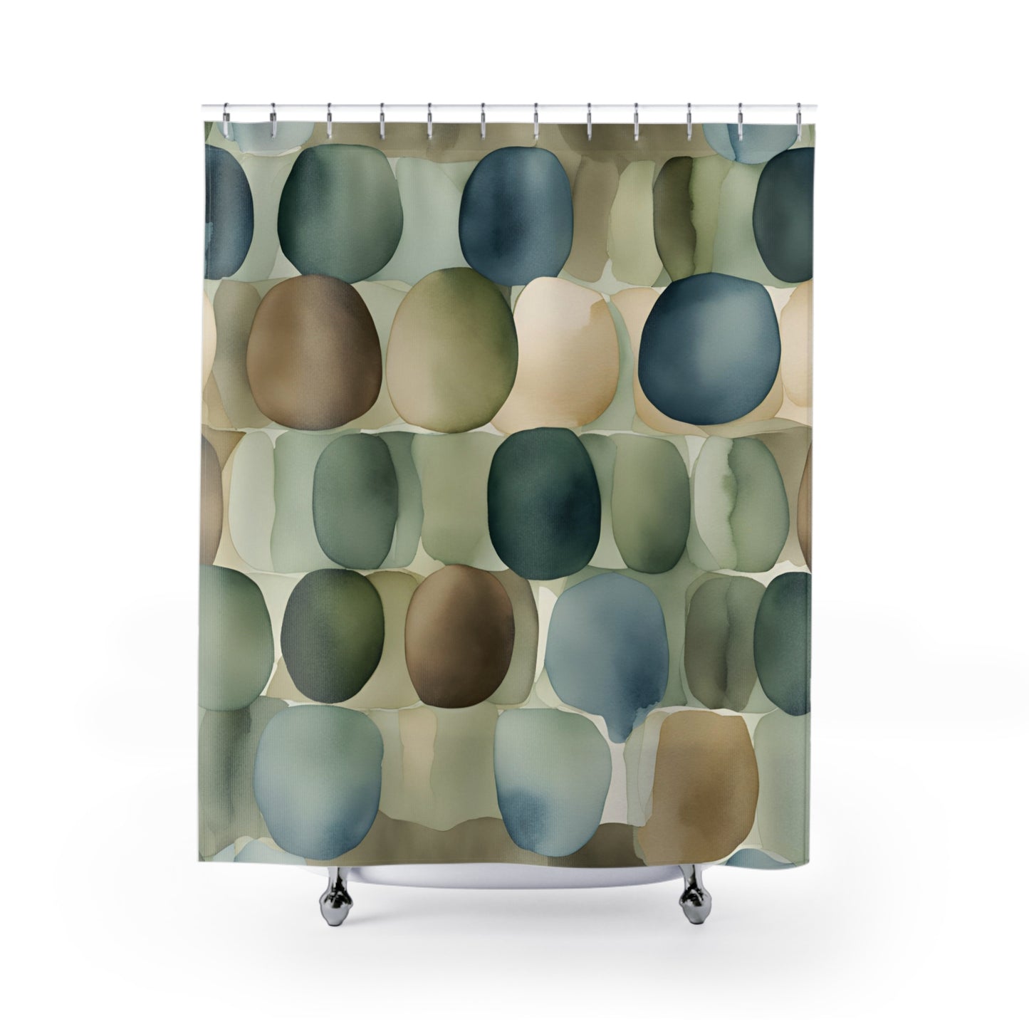 Stones Neutral Shower Curtain