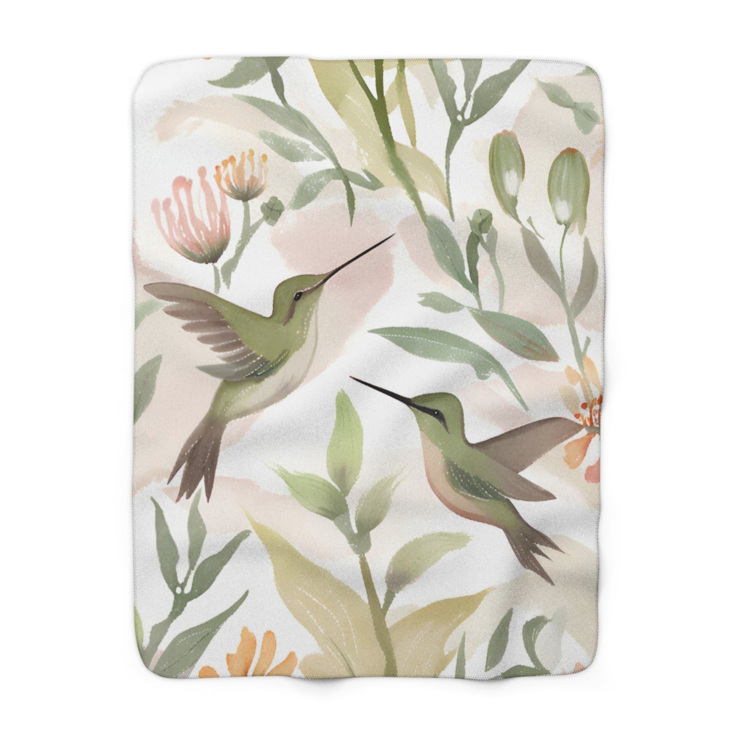 Hummingbird Sherpa Fleece Blanket