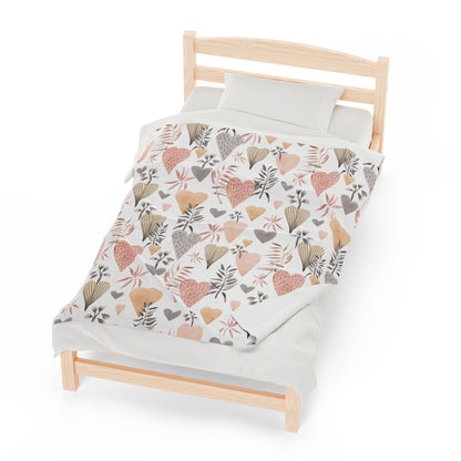 Floral Heart Plush Blanket