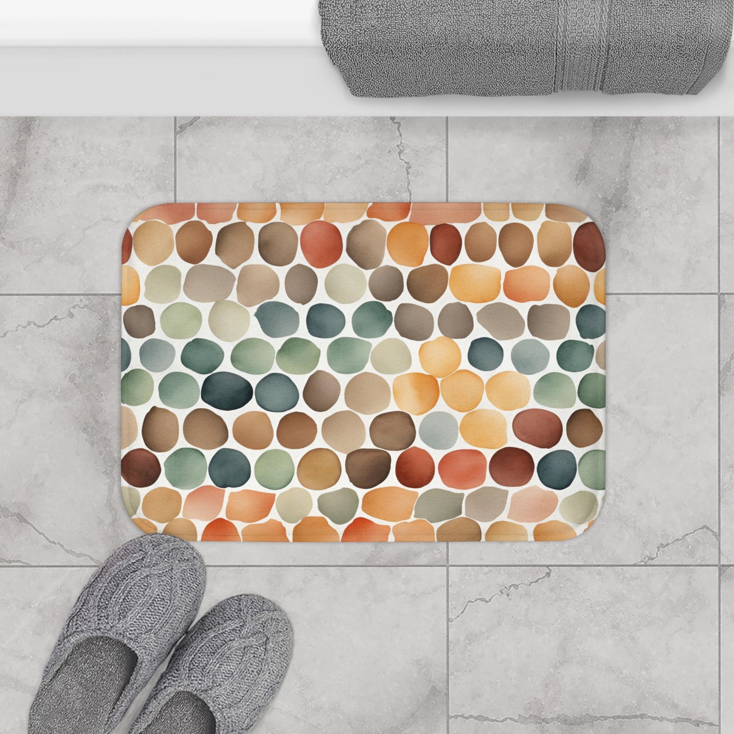 Stones Colorful Microfiber Bath Mat