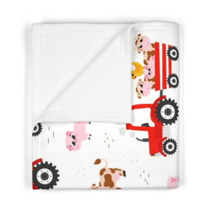 Tractor Fleece Baby Blanket