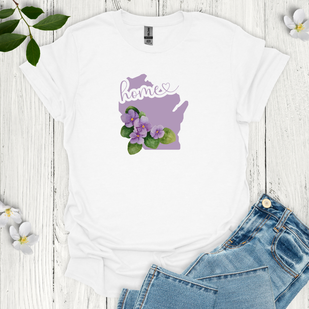 Wisconsin State Flower Wood Violet T-Shirt