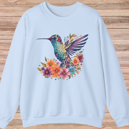 Hummingbird Flowers Crewneck