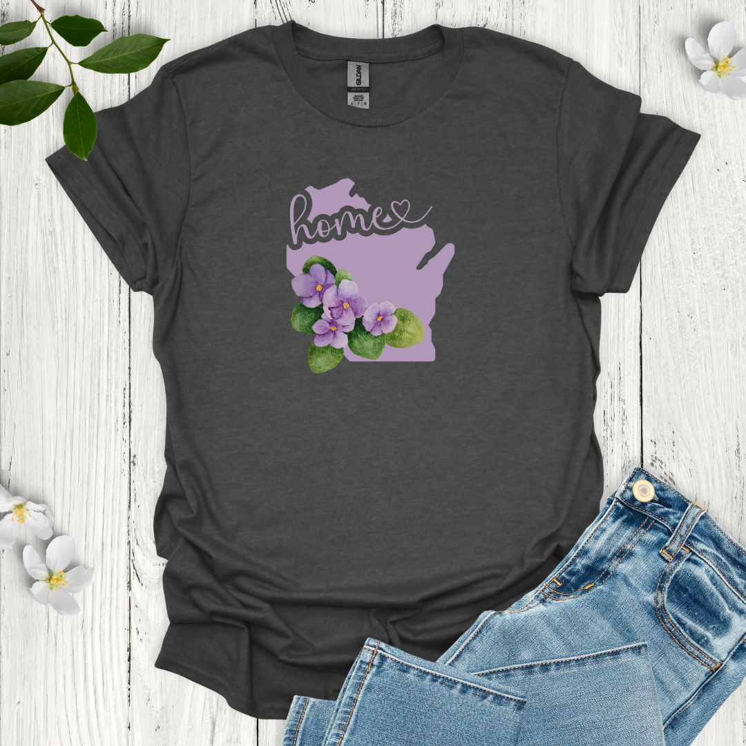 Wisconsin State Flower Wood Violet T-Shirt