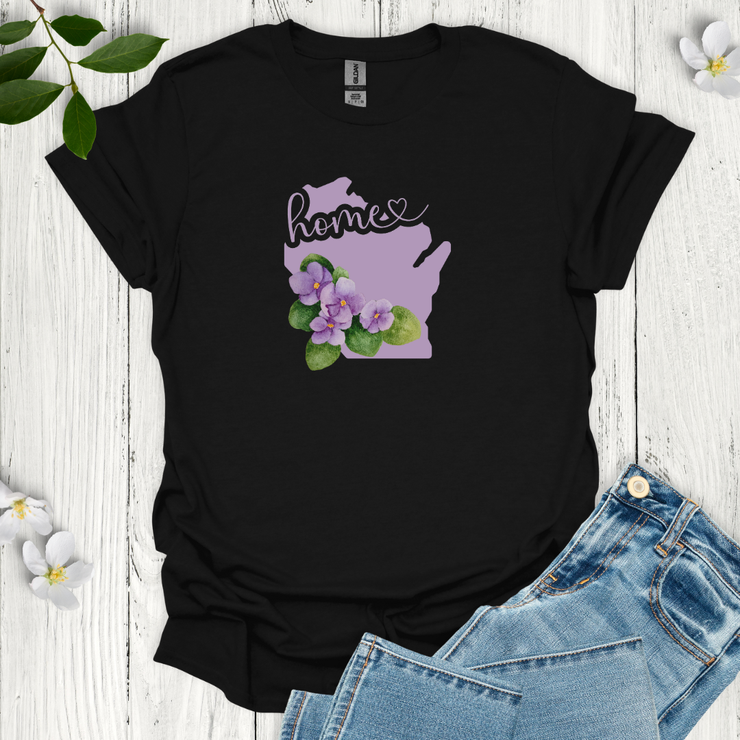 Wisconsin State Flower Wood Violet T-Shirt