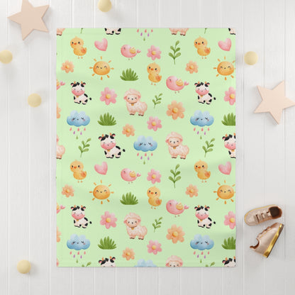 Spring Animal Fleece Baby Blanket