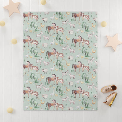 Farm Animal Fleece Baby Blanket