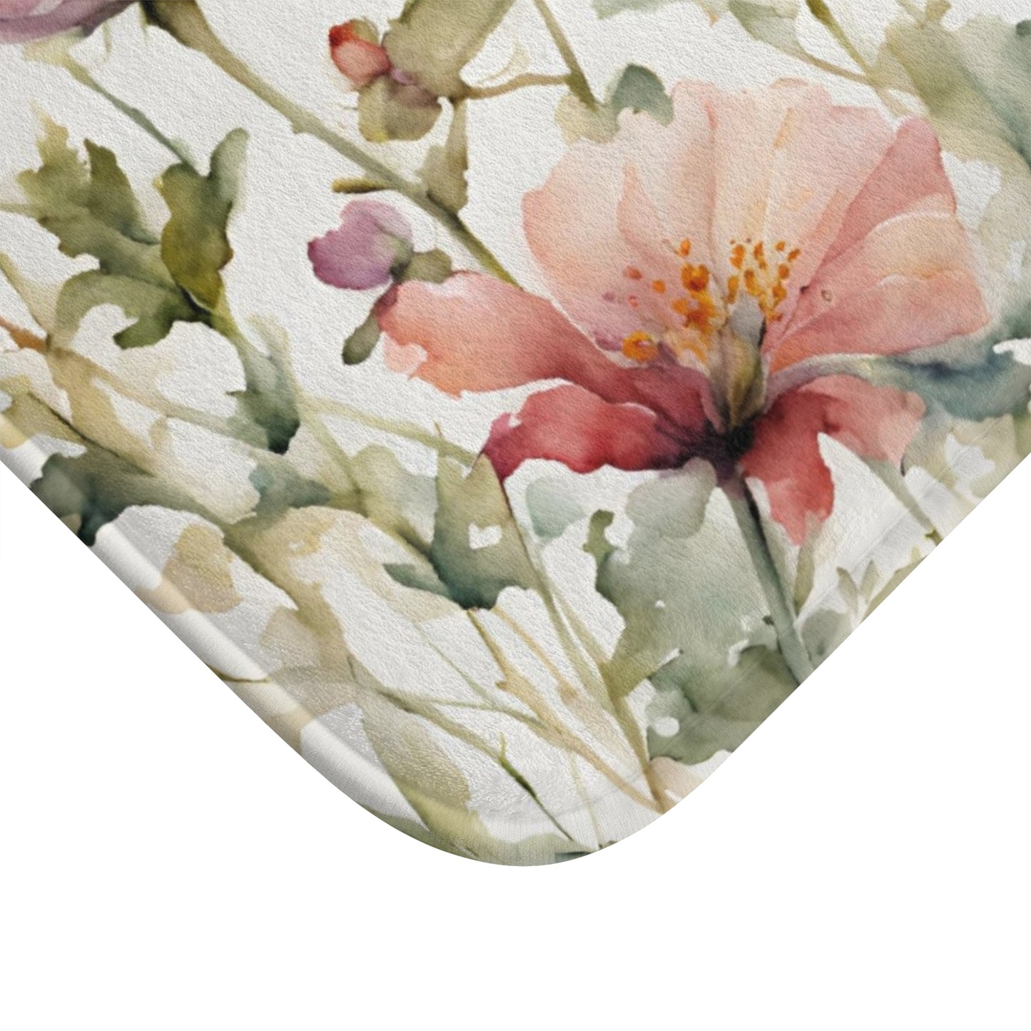 Floral Microfiber Bath Mat