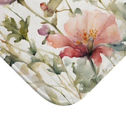 Floral Microfiber Bath Mat