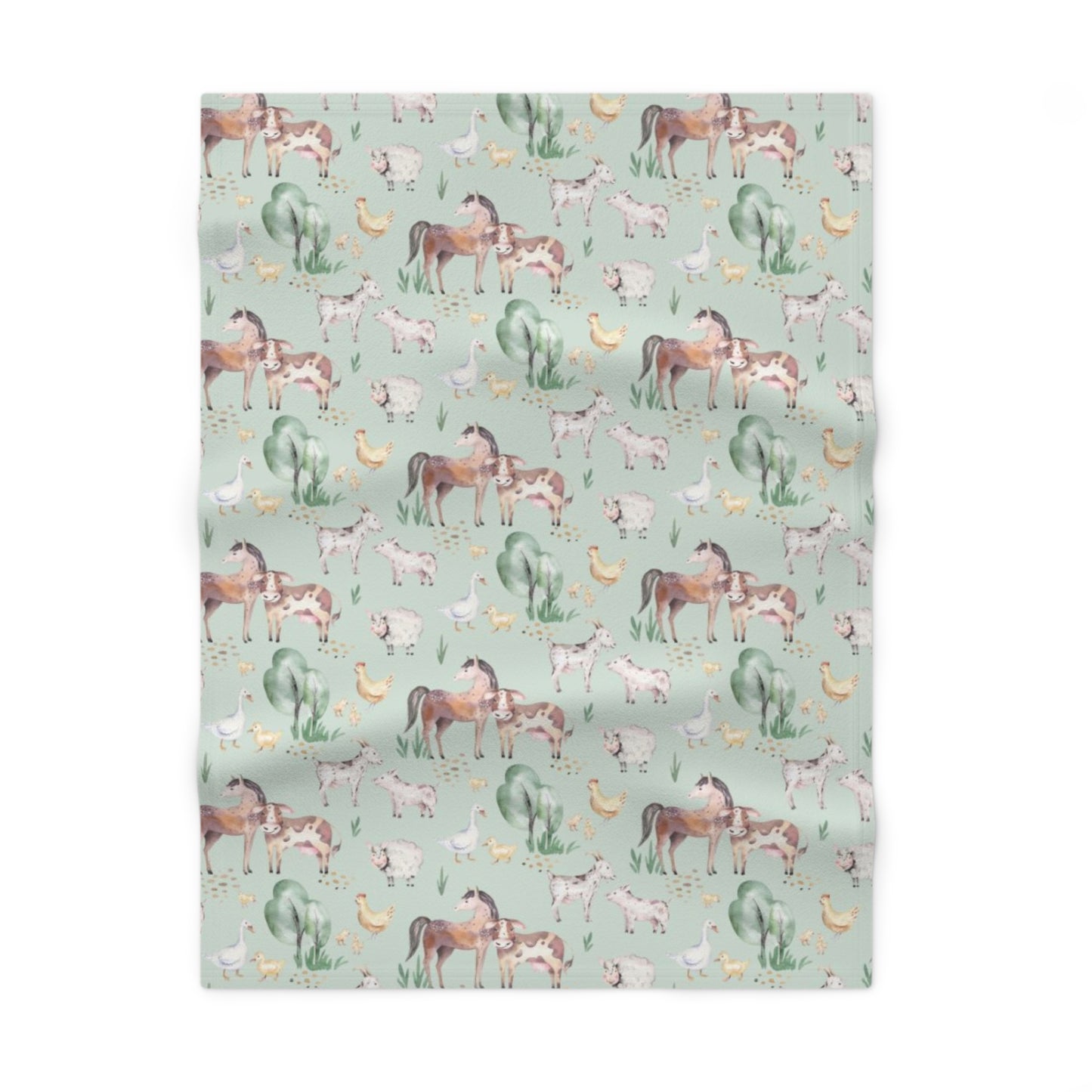 Farm Animal Fleece Baby Blanket