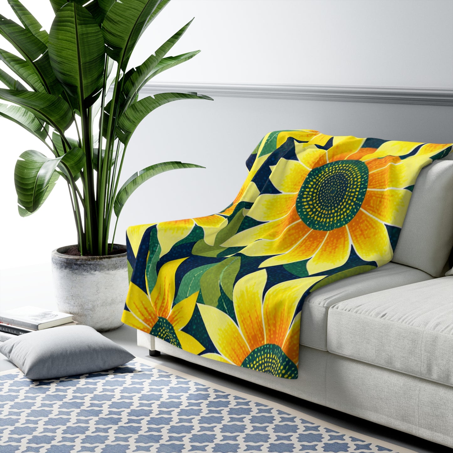 Sunflower Sherpa Fleece Blanket