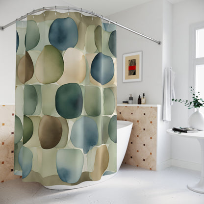 Stones Neutral Shower Curtain