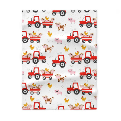 Tractor Fleece Baby Blanket