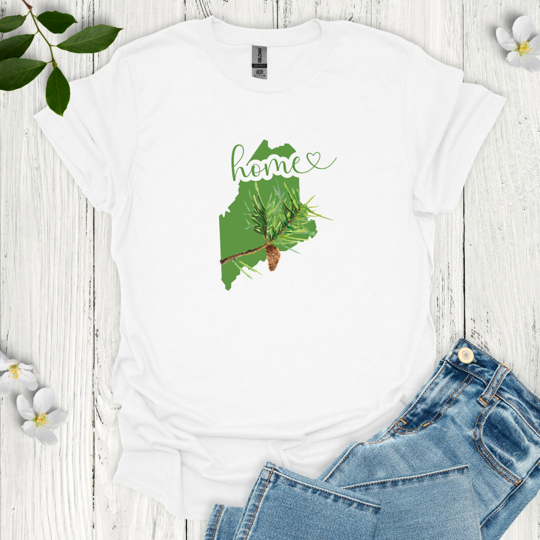 Maine State Flower White Pine Cone & Tassel T-Shirt