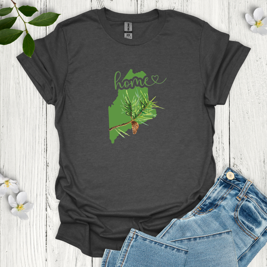 Maine State Flower White Pine Cone & Tassel T-Shirt