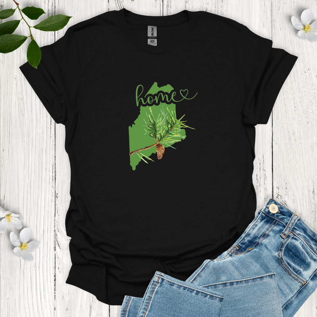 Maine State Flower White Pine Cone & Tassel T-Shirt