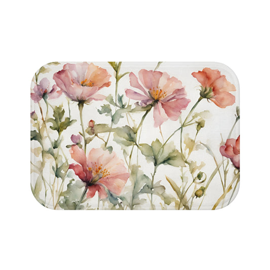 Floral Microfiber Bath Mat