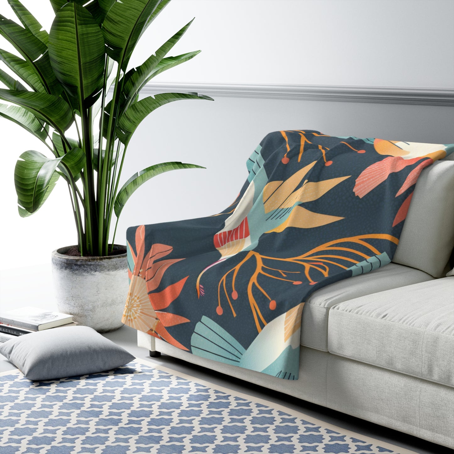 Vibrant Hummingbird Sherpa Fleece Blanket