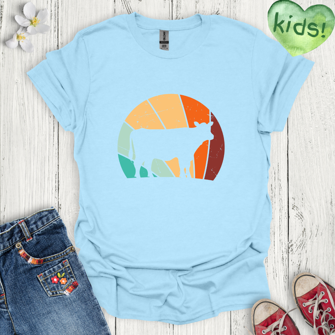 Sunset Cow Kids T-Shirt