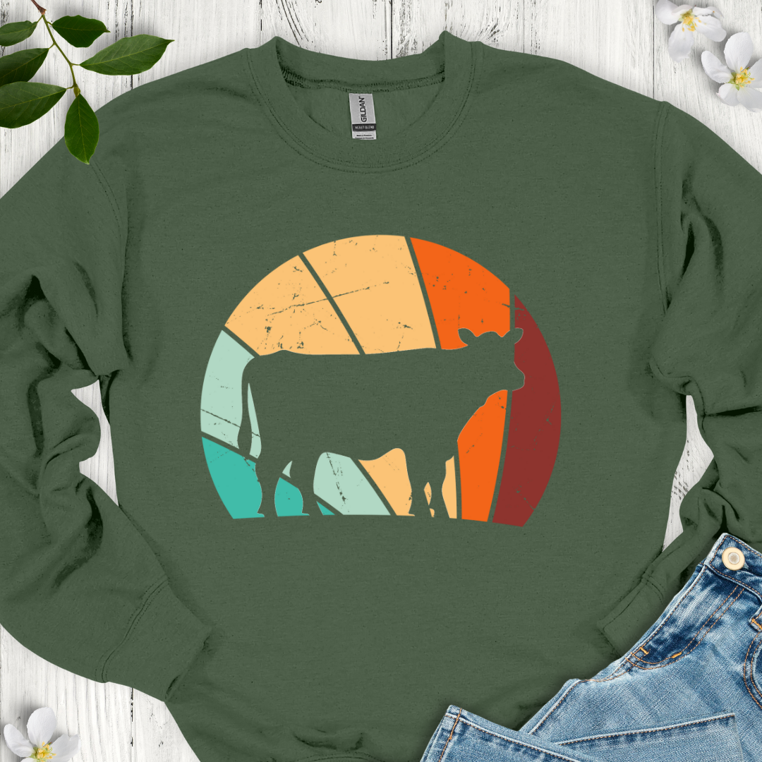 Sunset Cow Crewneck